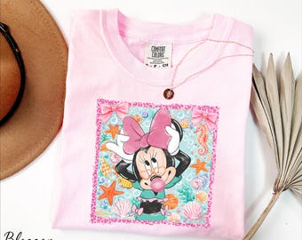 Minnie Summer Shirt, Disney Girls Summer Tee, Minnie Mouse Shirt, Summer Vibes Shirt, Beach Shirt, Comfort Colors® Disneyland Vacation Shirt