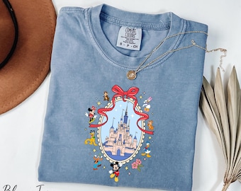 Magic Kingdom Shirt, Disneyland Vacation Shirt, Comfort Colors® Mickey and Friends Shirt, Disney Coquette Bow Shirt, Floral Disney Shirt