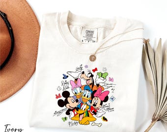 Mickey and Friends Signature Shirt, Disneyland Vacation Shirt, Funny Disney Kids Shirt, Comfort Colors® WDW Disney Squad Shirt