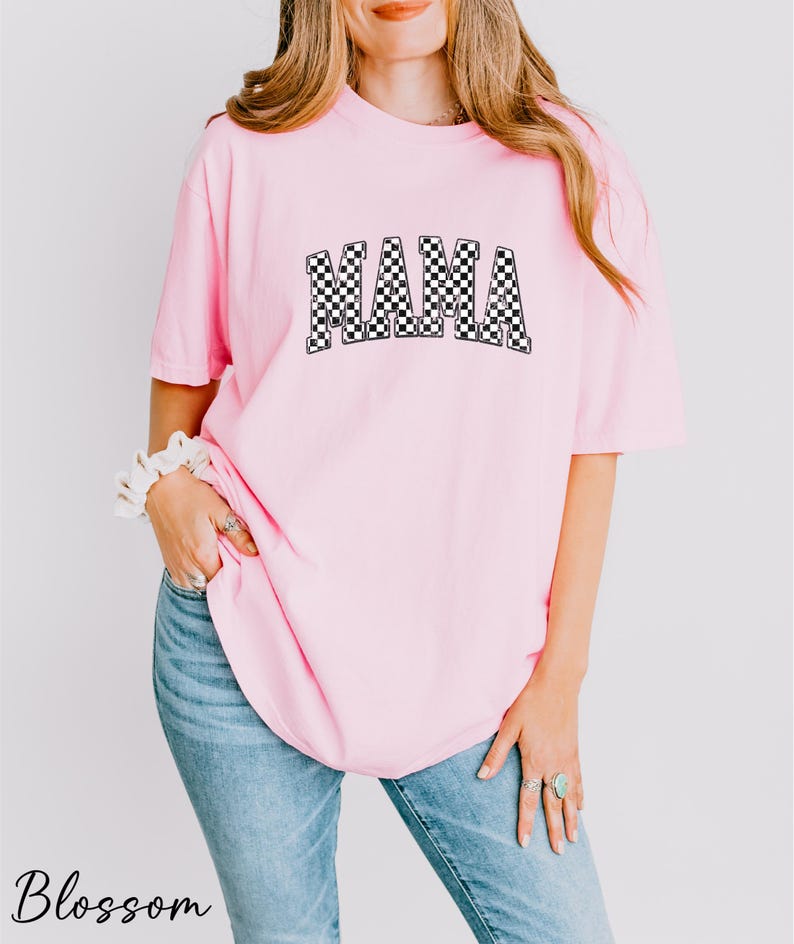Comfort Colors® Mama Checkered Shirt, Rocker Mama Shirt, Grunge Mama Shirt, Gift for Mom, Mother's Day Gift, Retro Mama Shirt, Mama Shirt image 5