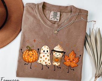 Fall Doodles Shirt, Autumn Shirt, Kids Fall Shirt, Thanksgiving Shirt, Thankful Vibes Shirt, Cute Fall Shirt, Comfort Colors® Fall Clothing
