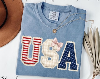 USA Shirt, Comfort Colors® 4th of July Clothing, Patriotic Women Gift, Independence Day Shirt, American Shirt, July 4th Shirt, Retro USA Tee