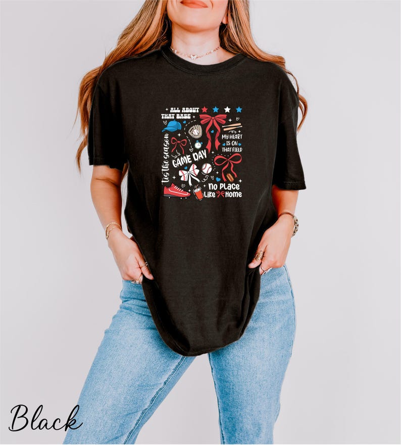 a woman wearing a black shirt and jeans