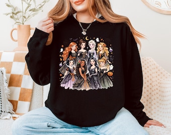 Disney Princess Sweatshirt, Spooky Princess Crewneck, Disney Halloween Sweater, Princess Lover Gift, Disneyland Vacation Sweatshirt