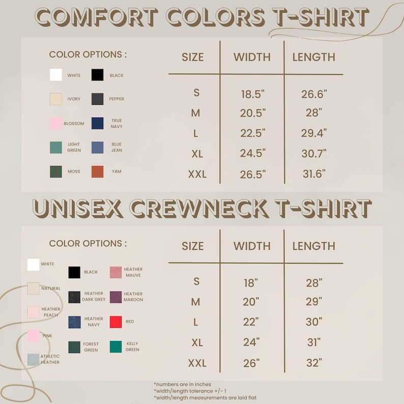 a poster with different colors and sizes of clothing