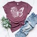 Floral Butterfly Tee | Cute Butterfly Shirt | Monarch Butterfly Silhouette | Floral Graphic Tee