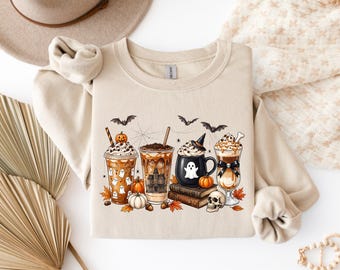 Halloween Coffee Sweatshirt, Spooky Barista Crewneck, Halloween Drinking  Sweater, Halloween Party Sweatshirt, Coffee Lover Gift