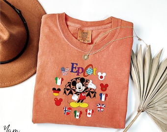 Chemise Epcot Comfort Colors® Disney, chemise Mickey et Minnie, chemise assortie pour la famille Disney, chemise vacances Disneyland, Epcot World Traveler