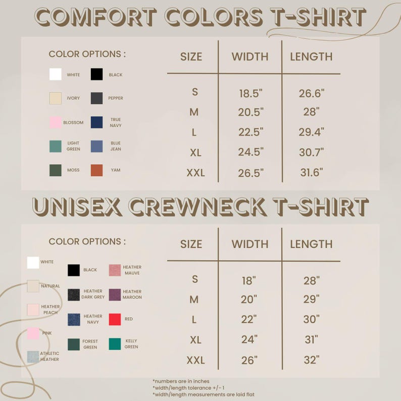 a poster with different colors and sizes of clothing