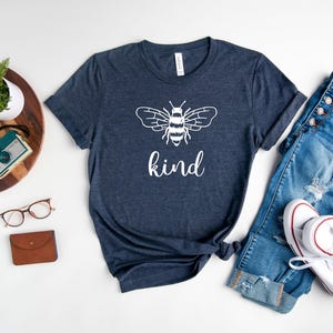 Bee Kind Shirt | Be Kind | Positive Vibe Shirt | Kindness Shirt | Animal Lover Shirt | Cute Bee Shirt | Gift Tee | Bee Lover | Spring Shirt image 2