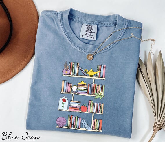 Comfort Colors® Princess's Library Shirt, Princess Belle Book Shirt, Librarian Shirt, Disney Princess Shelf Shirt, Disney Book Lover Shirt