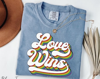 Love Wins Shirt, Comfort Colors® LGBTQ Shirt, Pride Month Shirt, LGBT Pride Shirt, Rainbow Shirt, Love is Love Shirt, Equality Shirt