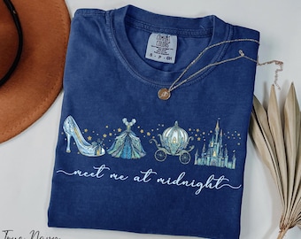 Comfort Colors® Meet Me At Midnight Shirt, Disney Princess Shirt, Cinderella Tee, Disney Girls Shirt, Disney Princess Cinderella Shirt