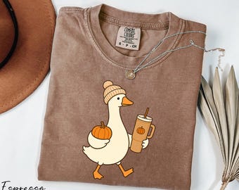 Fall Goose Shirt, Autumn Shirt, Comfort Colors® Pumpkin Goose Shirt, Fall Shirt, Thanksgiving Shirt, Silly Goose Shirt