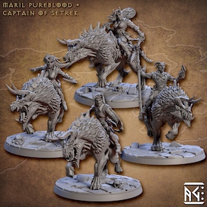 Tiefling Demonhound Riders - Resin Print DnD Miniature | Dungeons and Dragons Mini | 5E Fantasy | Artisan Guild