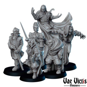 6pc Gothic Tales Vampires Set NPCs - 28mm or 32mm Scale DnD Miniature | Dungeons and Dragons Mini | 5E Fantasy | Vae Victis