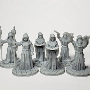 Resin Cultists Set of 6 - 32mm Miniature - DnD Miniature Dungeons and Dragons 5e - EC3D Depths of Savage Atoll - Ghosts of Saltmarsh