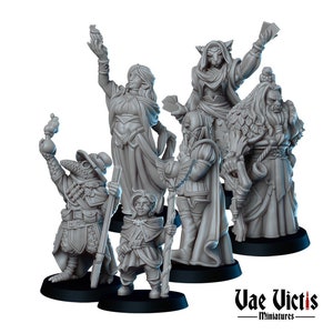 6pc Magic Academy NPCs - 28mm or 32mm Scale DnD Miniature | Dungeons and Dragons Mini | 5E Fantasy | Vae Victis