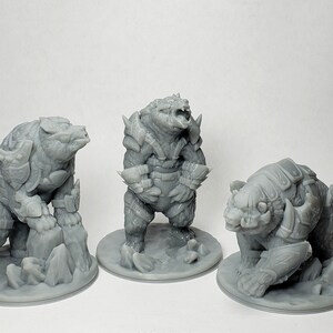 50mm Resin Resin Panzer-Kampfbär Set - 32mm Miniatur - DnD Miniature Dungeons and Dragons 5e