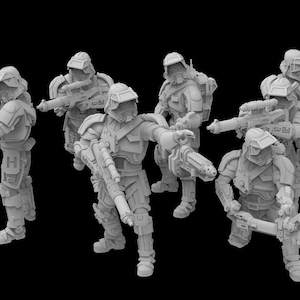 7pc Trooper Squad - Legion Scale | RPG | Scifi | Role Playing | Shatterpoint | SW Miniature