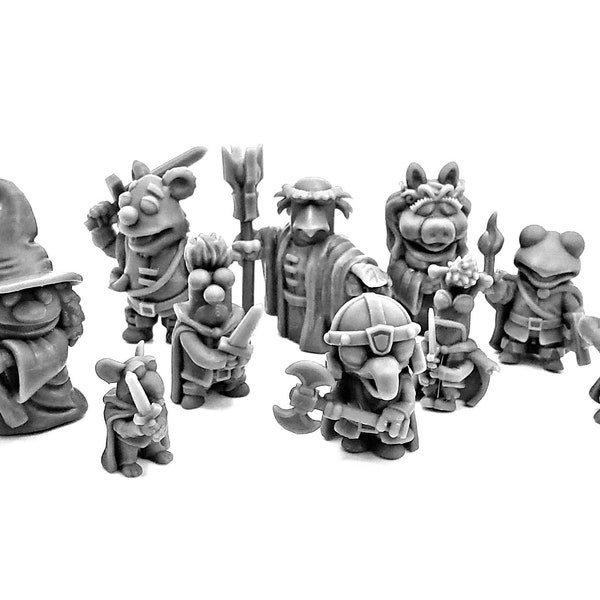 Fuzzy Fellowship - Resin 32mm Mini - DnD Miniature Dungeons and Dragons Fantasy