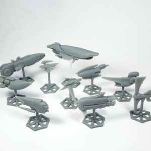 10pc Sylwarin Military Space Fleet - Fleetscale Mini | Starfinder | Billion Suns | Starmada | Firefly | Terra Conflict