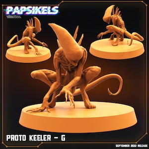 Proto Keeler G - 32mm Scale Alien Miniature | RPG | Sci fi | Law Upholders | Role Playing | DnD | Papsikel