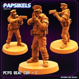 PCPD Beat Cop C - 32mm Scale Alien Miniature | RPG | Sci fi | Cyberpunk | Role Playing | DnD | Papsikel