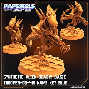 Fran 9 Xeno Troop Blue - 32 mm schaal buitenaardse miniatuur | RPG | Sci-fi | cyberpunk | Rollenspel | DnD | Papsikel