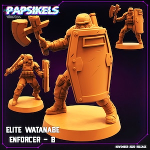 Elite Watanabe Enforcer B - 32mm Scale Alien Miniature | RPG | Sci fi | Cyberpunk | Role Playing | DnD | Papsikel
