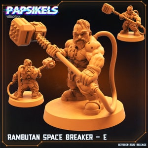 Rambutan Space Breaker E Dwarf - 32 mm Skala Alien Miniatura | RPG | Sci fi | Cyberpunk | Odgrywanie ról | DnD | Papsikel