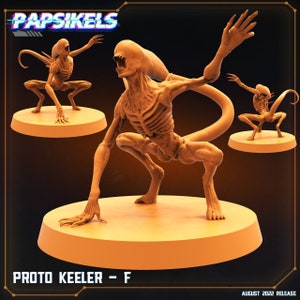 Proto Keeler F - 32mm Scale Alien Miniature | RPG | Sci fi | Law Upholders | Role Playing | DnD | Papsikel