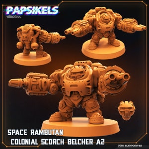 Space Dwarf Scorch Belcher A2 - 32mm Scale Alien Miniature | RPG | Sci fi | Cyberpunk | Role Playing | DnD | Papsikel