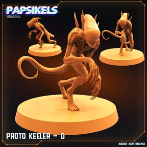 Proto Keeler D - 32mm Scale Alien Miniature | RPG | Sci fi | Law Upholders | Role Playing | DnD | Papsikel