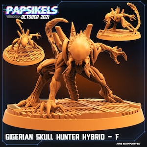 Skull Hunter Hybrid F - 32mm Scale Alien Miniature | RPG | Sci fi | Cyberpunk | Role Playing | DnD | Papsikel