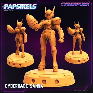 Cyberbabe Sanna - Miniatura ciberpunk a escala de 32 mm / RPG / Ciencia ficción / Defensores de la ley / Juegos de rol / DnD / Papsikel
