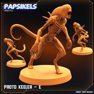Proto Keeler E - 32mm Scale Alien Miniature | RPG | Sci fi | Law Upholders | Role Playing | DnD | Papsikel