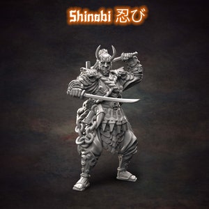 Orc Oni Samurai Ninja Japanese - 28mm 32mm Scale DnD Miniature | Dungeons and Dragons Mini | 5E Fantasy