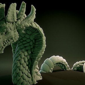 200mm+ Sea Serpent - 32mm Scale | RPG | Scifi | Call of Cthulu | DnD Miniature | Madness