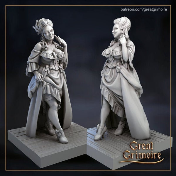 Madame Monroe - 32mm Scale Mini - DnD Miniature Tabletop Fantasy Fairytale Diorama - Great Grimoire Dark Corners