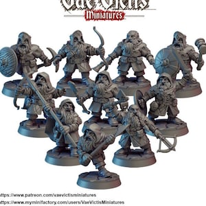 10pc Dwarves Modular Set - 28mm or 32mm Scale DnD Miniature | Dungeons and Dragons Mini | 5E Fantasy | Vae Victis
