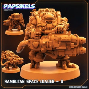 Kosmiczny Krasnolud Rambutan Space Loader D - Żywiczny wydruk 3D Obcy Miniatura | RPG | Sci fi | Cyberpunk | Odgrywanie ról | DnD | Papsikel