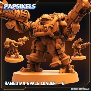 Kosmiczny Krasnolud Rambutan Space Loader B - Żywiczny wydruk 3D Obcy Miniatura | RPG | Sci fi | Cyberpunk | Odgrywanie ról | DnD | Papsikel
