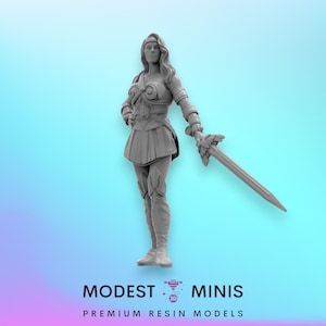 Trident Diana Doppleganger - 40mm  Miniature | DnD Mini | Superhero | Trident