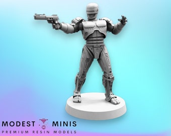 Series 2 Corpo Cop A Robot - 32mm Scale Miniature | RPG | Sci fi | Cyberpunk | Role Playing | Papsikel
