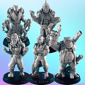 Sci Fi Crew 1 Set - 28 mm 32 mm 40 mm Skala | Rollenspiel | Scifi | Rollenspiel | Cyberpunk | Novus Landung