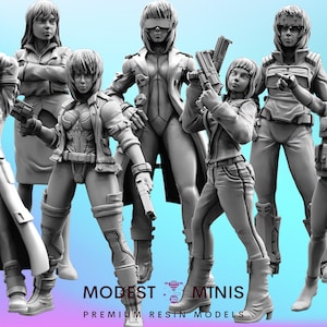 Augmented Kybernetische Menschen Set - 28 mm 32 mm 40 mm Skala Cyberpunk Miniatur | Rollenspiel | Science-Fiction | Rollenspiel | Klingenläufer | D&D | Pappusel