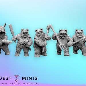 5pc Bear Warriors Squad - 35mm Legion Scale | RPG | Scifi | Role Playing | Shatterpoint | SW Miniature