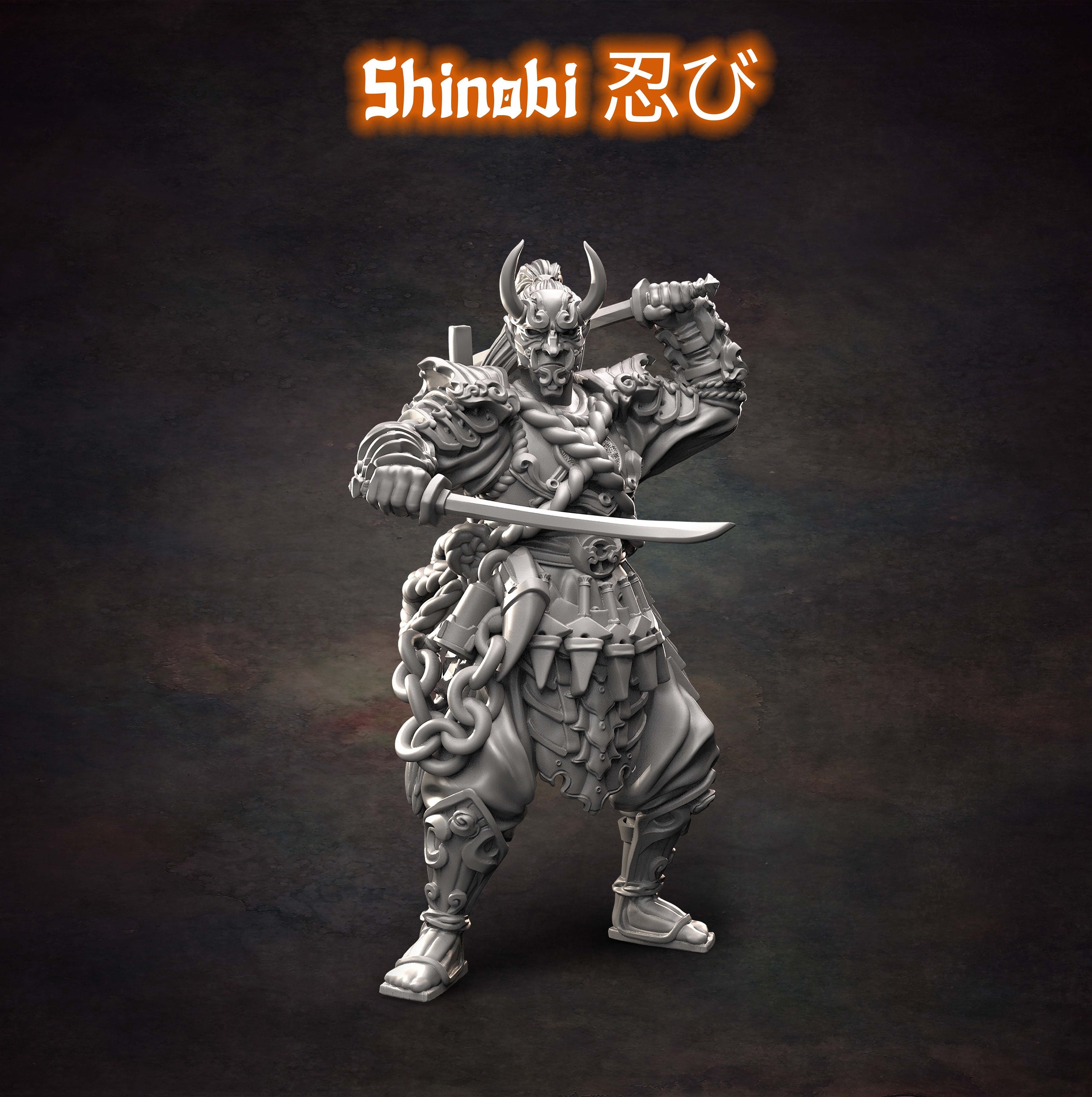 Orc Oni Samurai Ninja Japanese - 28mm 32mm Scale Dnd
