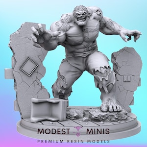 Undead Smasher - 40mm scale Miniature | DnD Mini | Superhero Miniature | C27